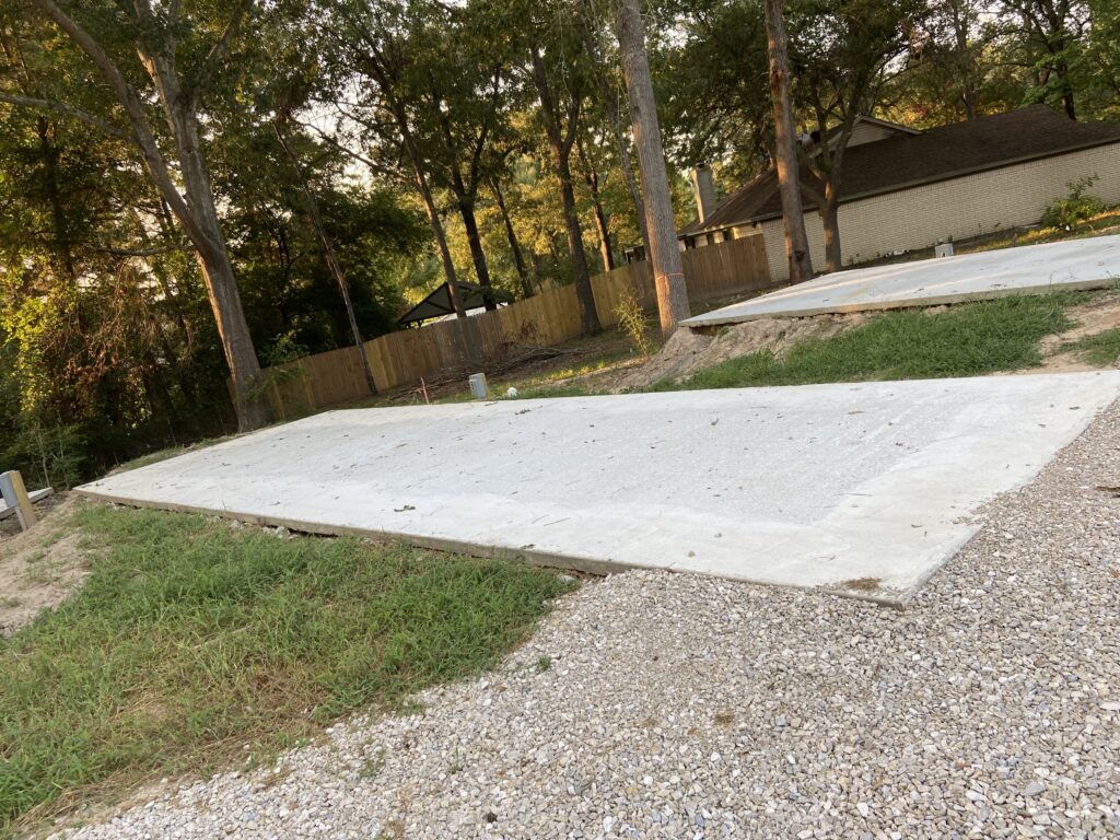 RV spot 5 with 50/30 amp hookups, sewer, and water on 12x35 concrete pad